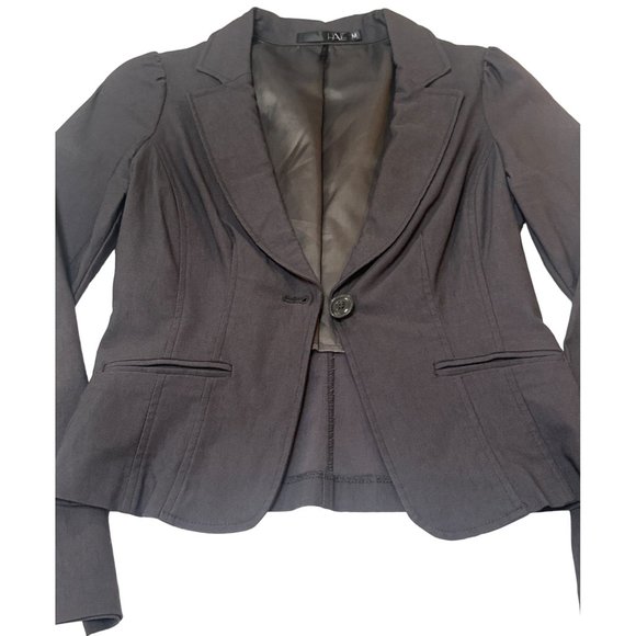 Have Brand Solid Gray Blazer Jacket Long Sleeve Cotton Blend Women's Size M - Picture 16 of 16